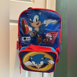 Sonic The Hedgehog School Backpack Book Bag and lunch box